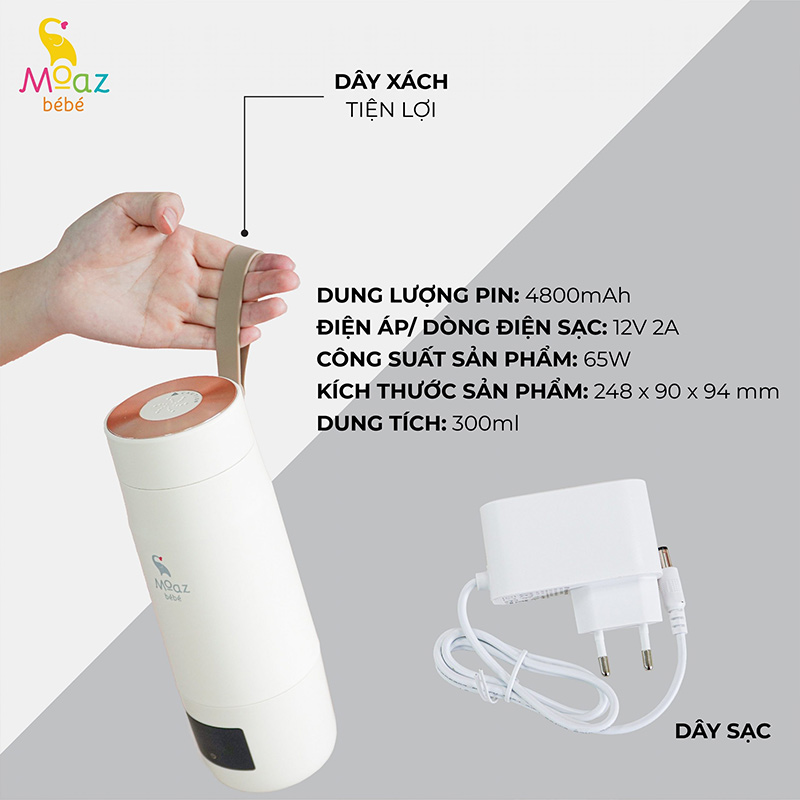 thông số kỹ thuật bình đun nước pha sữa di động mb058