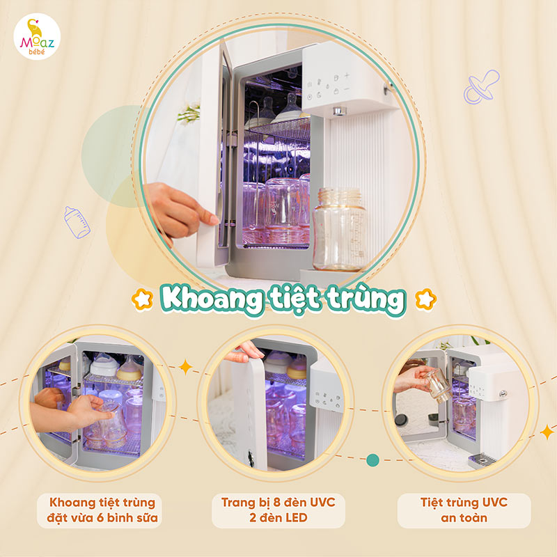 máy tiệt trùng bình sữa đun nước MB104
