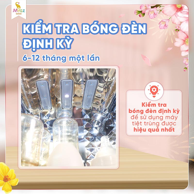 cách vệ sinh máy tiệt trùng UV Moaz BéBé