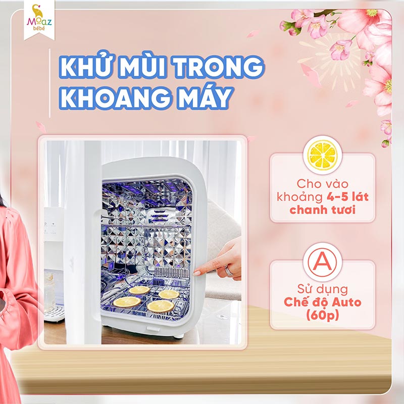 Vệ sinh máy tiệt trùng UV Moaz BéBé bằng chanh tự nhiên